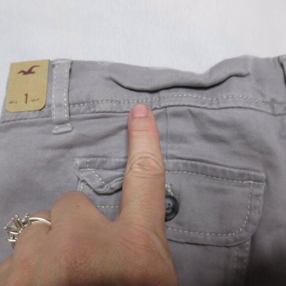 NWT HOLLISTER womens SHORTS juniors SO CAL STRETCH low rise GRAY size 1 - Picture 6 of 11